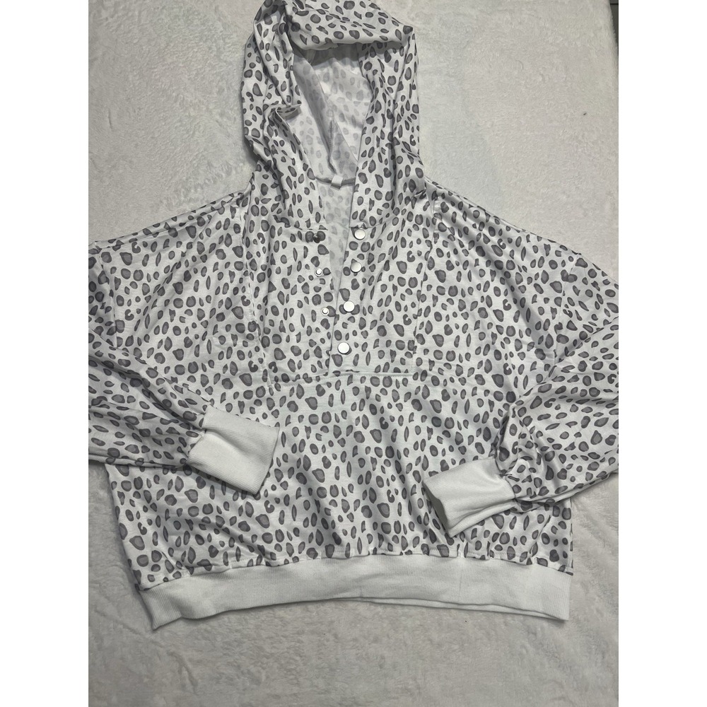 Women's Leopard Print Hoodie Sz Large